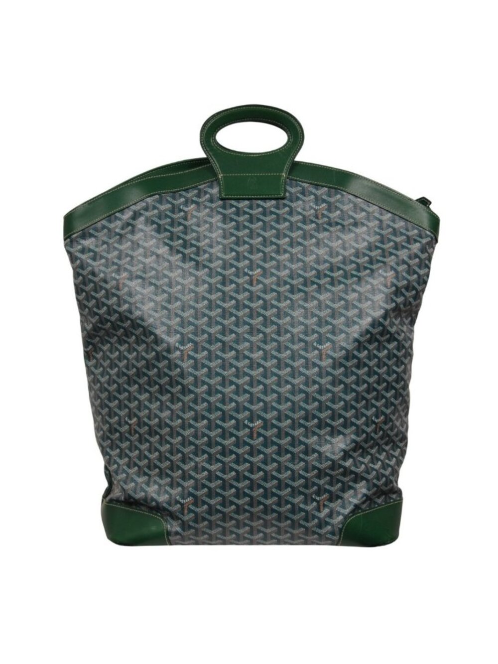 Goyard Beluga GM Top Handle XXL Tote Bag Green Leather Carry Travel On Vtg 2000